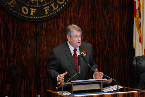 Senate President Don Gaetz's promise of ethics reform is moving forward in the Florida Senate, but only after fellow lawmakers weakened an important part of the bill. (Photo courtesy of the Florida Legislature.)
