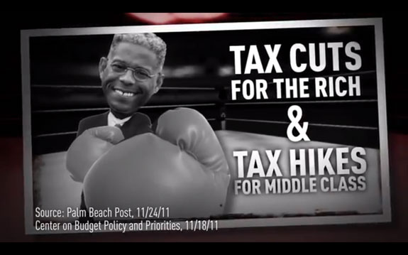 American Sunrise, a Democratic super PAC in Orlando, paid for this TV advertisement criticizing Republican Allen West in 2012.