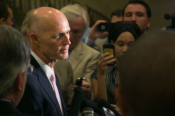Rick Scott abandons quest to randomly drug test state employees and welfare recipients.  Photo courtesy of Sara K. Brockman, State of Florida/Wikimedia Commons